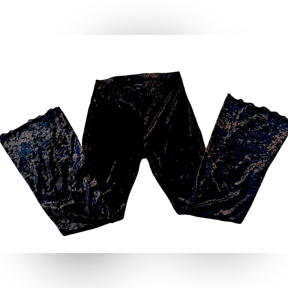 Girls art class velour flare leg with lettuce edges leggings size 10/12 Large